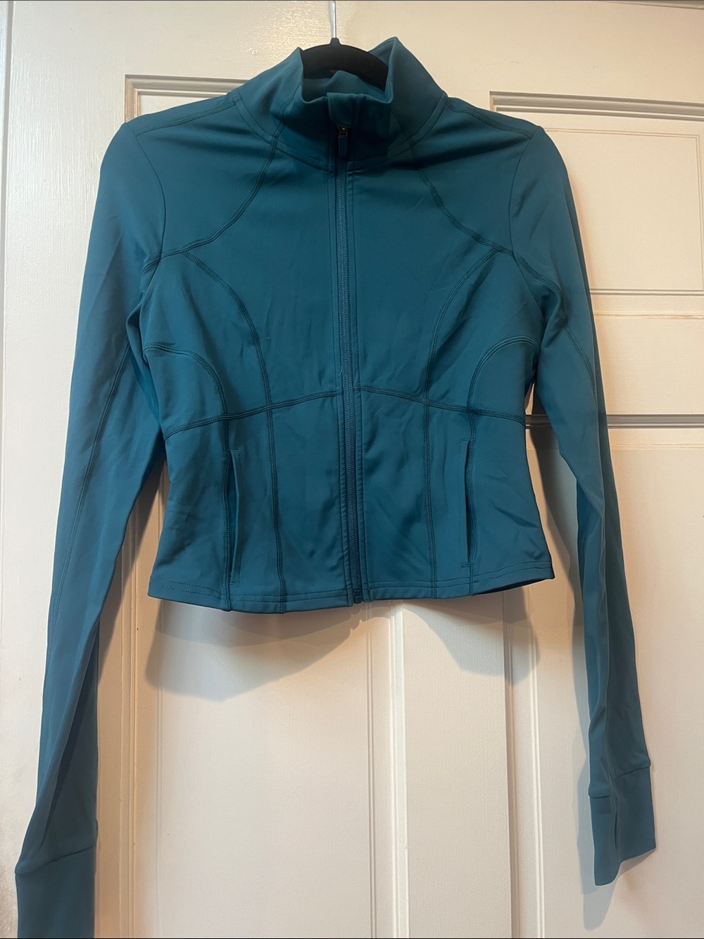 Fabletics Teal Full-Zip Performance Jacket